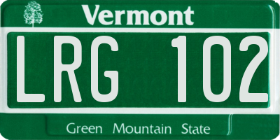 VT license plate LRG102