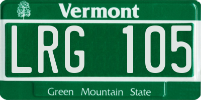 VT license plate LRG105