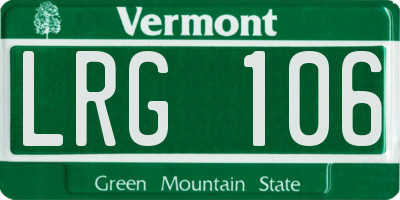 VT license plate LRG106