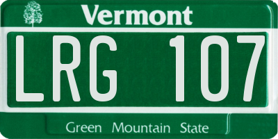 VT license plate LRG107