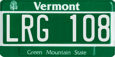 VT license plate LRG108