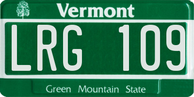VT license plate LRG109