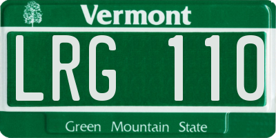 VT license plate LRG110