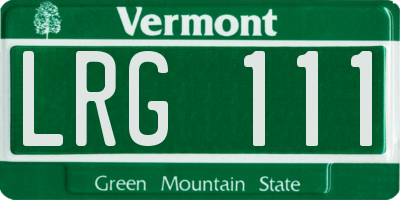 VT license plate LRG111