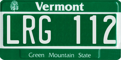 VT license plate LRG112