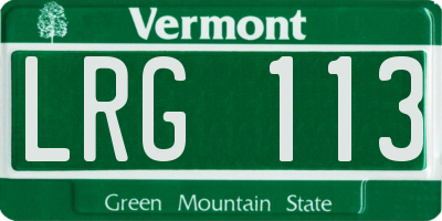 VT license plate LRG113
