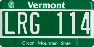 VT license plate LRG114