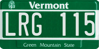 VT license plate LRG115