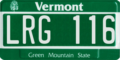VT license plate LRG116