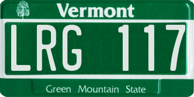 VT license plate LRG117