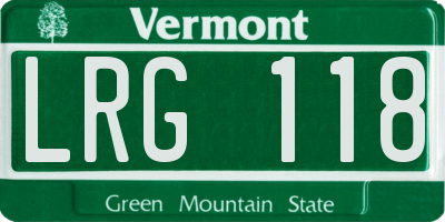VT license plate LRG118