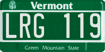 VT license plate LRG119