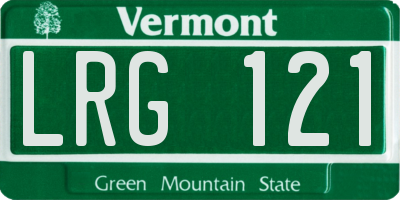 VT license plate LRG121