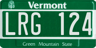 VT license plate LRG124