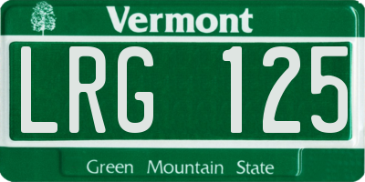 VT license plate LRG125