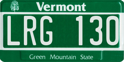 VT license plate LRG130