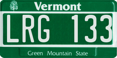 VT license plate LRG133