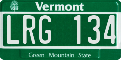 VT license plate LRG134