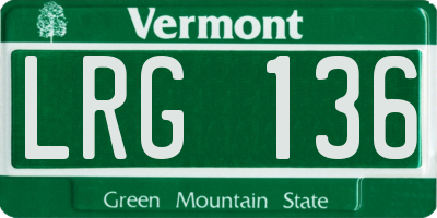 VT license plate LRG136