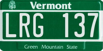 VT license plate LRG137