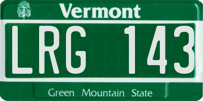 VT license plate LRG143