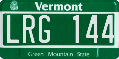 VT license plate LRG144