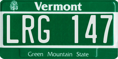 VT license plate LRG147