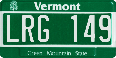 VT license plate LRG149