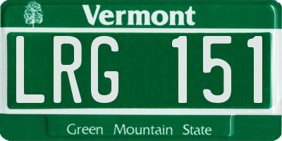 VT license plate LRG151