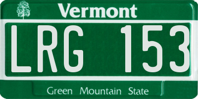 VT license plate LRG153