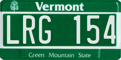VT license plate LRG154