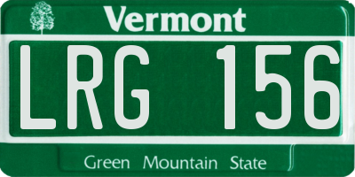 VT license plate LRG156