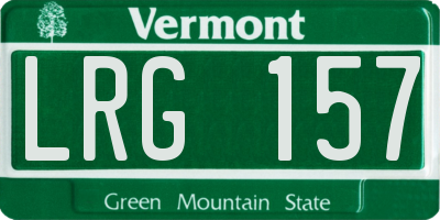 VT license plate LRG157