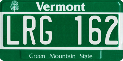 VT license plate LRG162