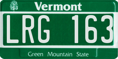 VT license plate LRG163