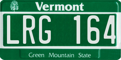VT license plate LRG164