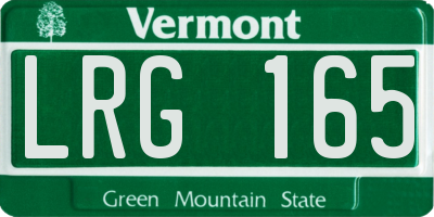 VT license plate LRG165
