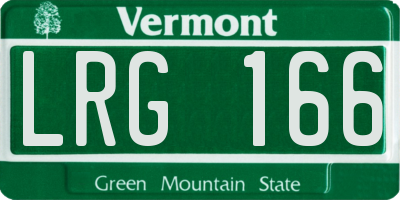 VT license plate LRG166