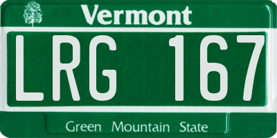VT license plate LRG167