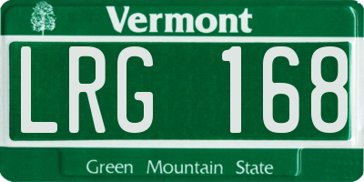 VT license plate LRG168