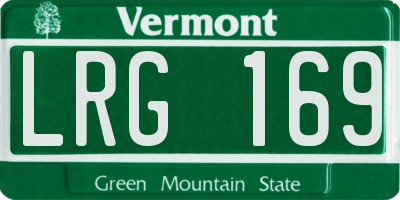 VT license plate LRG169