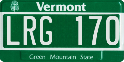 VT license plate LRG170