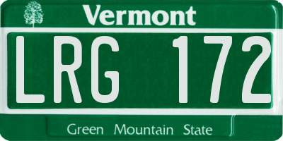 VT license plate LRG172