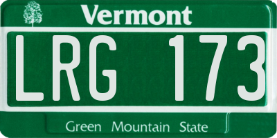VT license plate LRG173