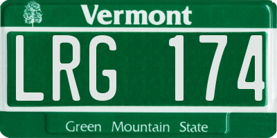 VT license plate LRG174