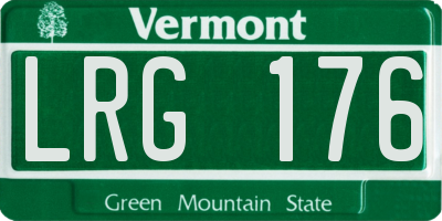 VT license plate LRG176