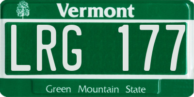 VT license plate LRG177