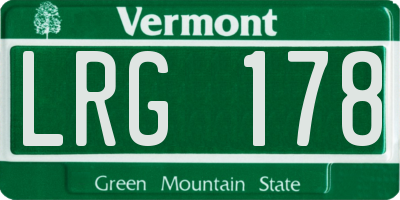 VT license plate LRG178