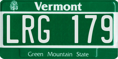 VT license plate LRG179