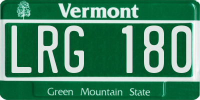VT license plate LRG180